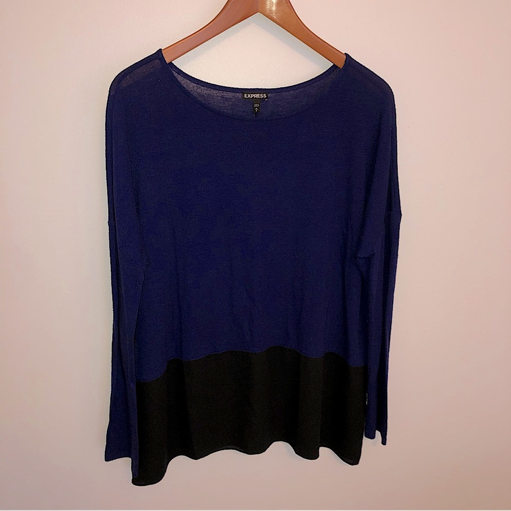 Express color block long sleeve top